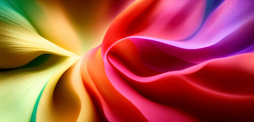 Poster - abstract background featuring vibrant silk in an array of captivating colors including green, yellow