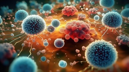 Poster - Intricate Abstract Cell Structures Under Microscope