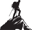 Climbing the mountain, man climbing a mountain, Vector illustration, SVG