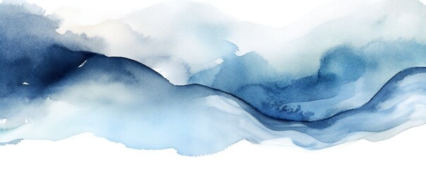 Minimal light and dark blue simple soft aerial ocean wave watercolor texture Generative AI