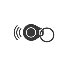 Radio-frequency identification key fob with button icon vector sign