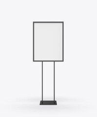 Wall Mural - Free Standing Poster Display Holder Metal Stand. 3d Render Illustration.
