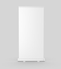 Wall Mural - White blank empty high resolution Business Roll Up and Standee Banner display mock up Template for your Design Presentation. 3d illustration.