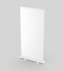 Wall Mural - white blank empty high resolution business roll up and standee banner display mock up template for y