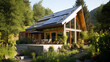 © Julia - Sustainable dwelling with photovoltaic panels. Generative AI
