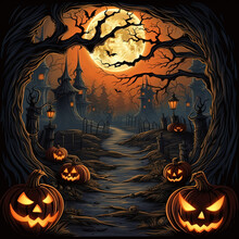 Happy Halloween And Scary Night Background