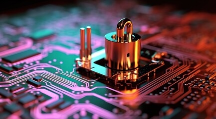 Poster - cyber security, digital crime concept, data protection from hackers