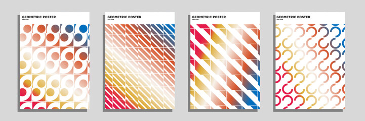 Wall Mural - bauhaus geometric pattern backgrounds, vector abstract circles, triangles and square line art. yello