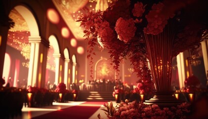Sticker - romantic and decorative indian wedding venue for lovely couples generative ai