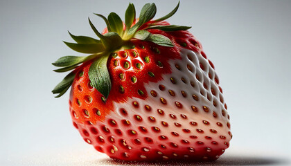 Strawberry on a white background, Natural ripe red strawberry on a white background, Generative AI