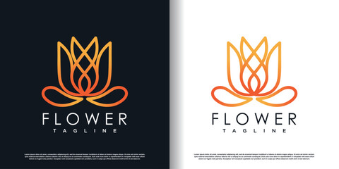 Wall Mural - Flower logo with creative concept premium vector