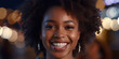 Hübsche Afroamerikanische Frau mit weißen gepflegten Zähnen lacht ai, generativ