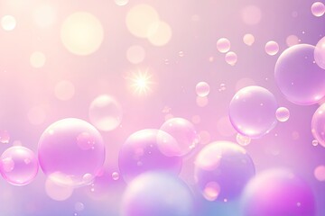 Poster - 3D Illustration. Shiny balls with different size on pink color background. Abstract background concept ai generative