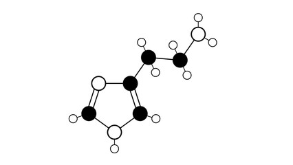 Sticker - histamine molecule, structural chemical formula, ball-and-stick model, isolated image neurotransmitter