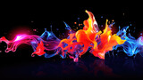 Fototapeta Natura - cool modern abstract wallpaper design of color splash waves, ai generated image