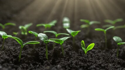 fresh green plants growing in time lapse cucumber sprouts germination from seeds in soil beautiful a