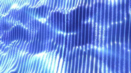 Poster - Blue looped energy waves from particles glowing bright magical abstract background