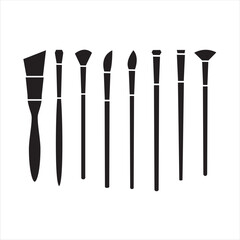 simple set paint brush icon vector.