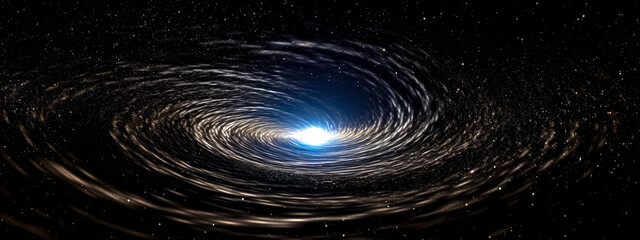 Wall Mural - black hole in galaxy, banner, made with generative ai