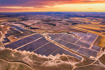 sustainable energy at its fullest expression: a massive solar park unfolding its green potential as 