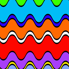 Wall Mural - Colorful wavy lines design, seamless