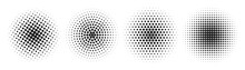 Set Of Halftone Circles. Vector Illustration.