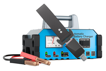 Poster - Battery charger with safety belt, 3D rendering
