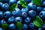 Fototapeta Storczyk - Background of blueberries closeup. Seasonal harvest. AI generated, human enhanced