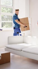 Wall Mural - Movers Delivering Packaging Boxes