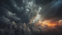 Dynamic Weather Texture With Dark Clouds And An Ominous Sky. Generative AI