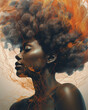 © TRINETTE + CHRIS - Beauty portrait of Black woman with graphic elements. Generative AI.