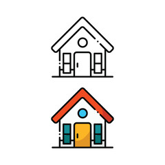 Home icon design in two variation color