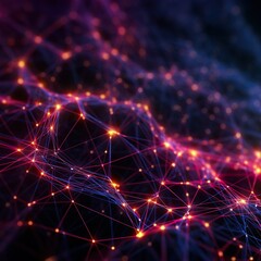 3D network connections with plexus design background