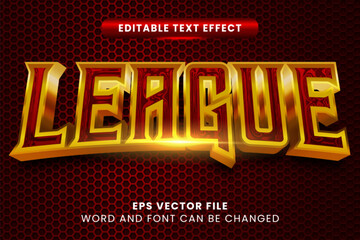 Poster - 3d league golden 3d editable vector text effect