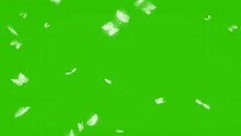 Animated White Flying Butterflies On Green 