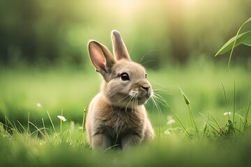 Poster - easter bunny in the grass