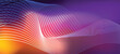 © Duo Assyifa - 3D Sound waves neon line on blurred. Big data abstract visualization. Digital technology concept: virtual landscape. Futuristic background. Website landing page template.