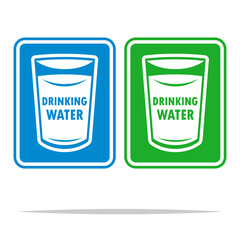 Wall Mural - Drinking water sign vector isolated illustration