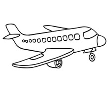 Plane Outline Vector Illustration