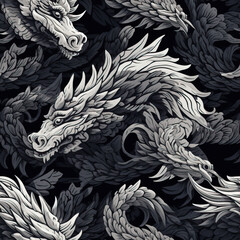  Fantasy dragons seamless repeat pattern [Generative AI]
