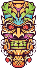 Wall Mural - tiki festival, tiki man vector illustration, tiki man art for t-shirt design, sticker and wall art