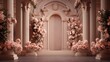 Wedding background adorned with enchanting flowers
