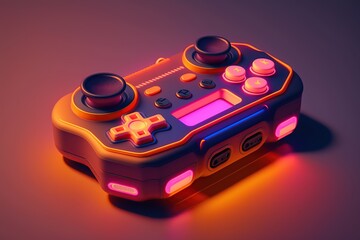 Canvas Print - Futuristic video game controller. Generative AI