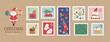 切手風アドベントカレンダーのイラスト-1
