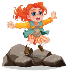 Sticker - Girl standing on the rock