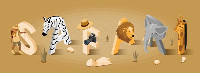 Wall Mural - Safari Tourist Concept