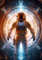 Wall Mural - Astronaut exploring space and universe