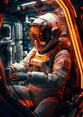 Wall Mural - Astronaut exploring space and universe