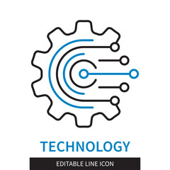 Leinwandbilder - Technology editable line icon
