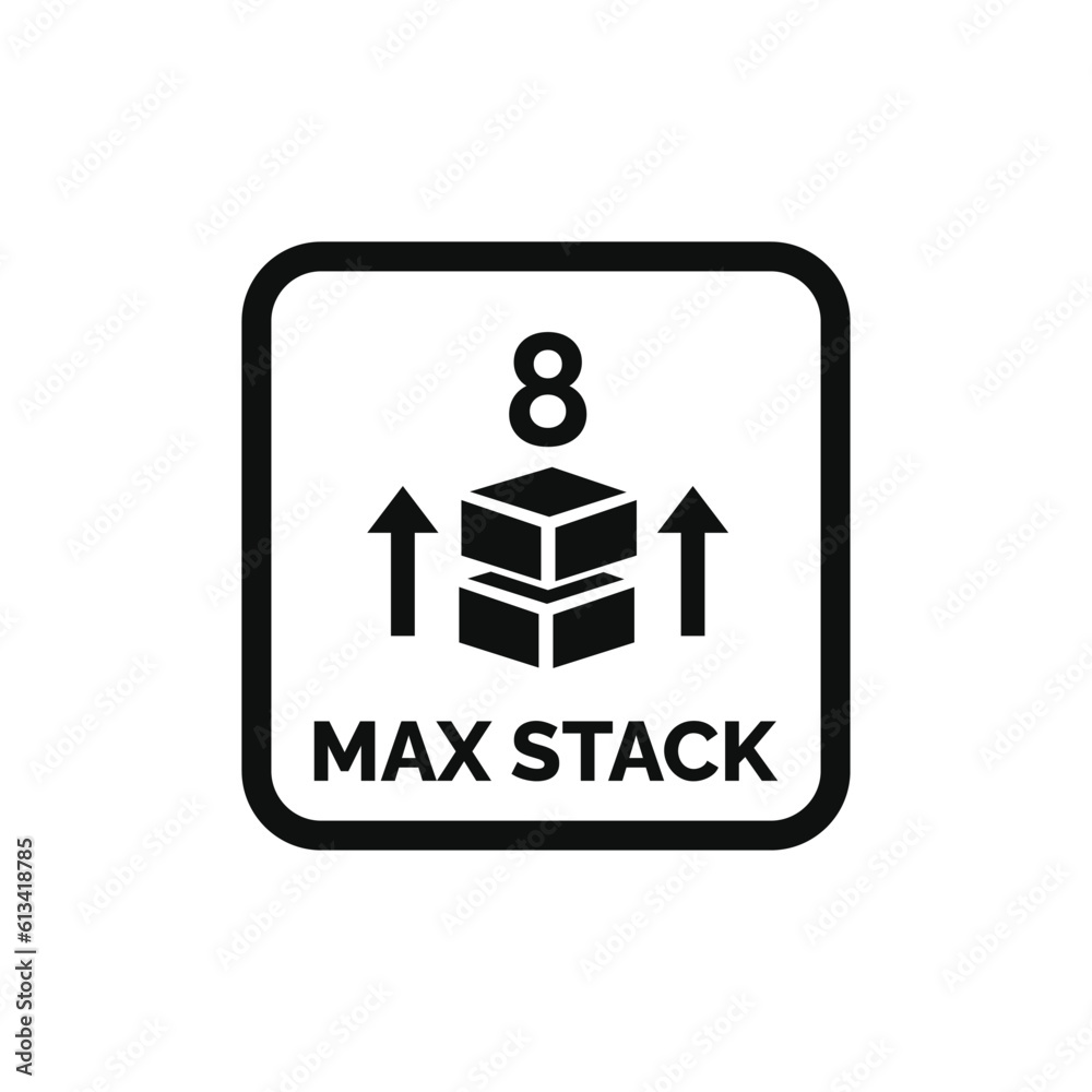 Mark Stack Max stack packaging mark icon symbol vector Stock Vector | Adobe Stock